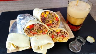 Burrito🌯 Ricetta messicana con tortillas fatte in casa morbidissime [upl. by Telfore]