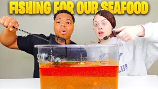 SEAFOOD BOIL FISHING CHALLENGE MUKBANG HIS REVENGE [upl. by Nylsor6]