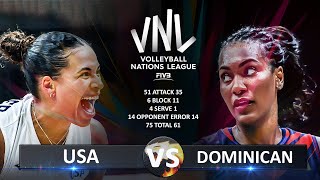 USA vs Dominican Republic  Womens VNL 2024 [upl. by Alyssa]