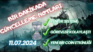 Bir Dakikada Knight Online Güncelleme Notları  11072024 [upl. by Ecinert]