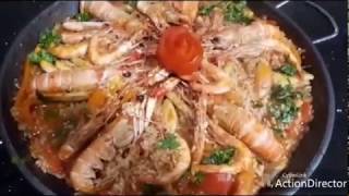 بايلا بفواكه البحر طريقة سهلة وسريعة paella espagnole [upl. by Atsugua]