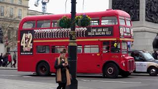 Routemaster buses in central London 24th March 2018 [upl. by Ellene494]