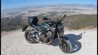 UPHILL CURVES ATHENS  HONDA CB650R 2024  ECLUTCH  AKRAPOVIC  ENGINE SOUND ONLY [upl. by Henry]