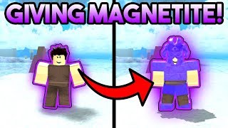 GIVING MAGNETITE ARMOR TO NON GEARED PLAYERS  ROBLOX Booga Booga [upl. by Earahs]