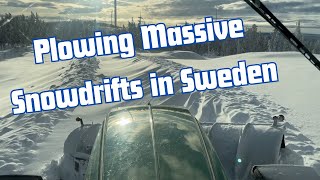 John Deere 6155R Plowing Snow in Swedish Wind Farm I Relaxing ASMR [upl. by Abel382]