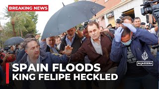 Angry crowds hurl mud and insults at King of Spain as he visits town devastated by floods [upl. by Atem]