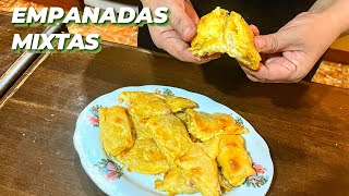 Cómo hacer EMPANADAS MIXTAS de jamón y queso  Masa Hojaldre [upl. by Esinart]