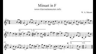 Mozart Menuet in F play Clarinet [upl. by Benkley]