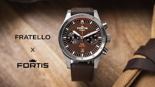 Exclusive Introduction The Fratello × Fortis Flieger F43 Bicompax Umber Brown Capsule Edition [upl. by Niawat]