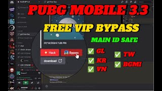 PUBG MOBILE FREE VIP BYPASS  HOW TO GEET FREE KEY  MAIN ID SAFE BYPASS  GAMELOOP EMULATOR [upl. by Baumann]