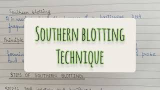 Southern blotting technique  Nucleic acid hybridization [upl. by Oirottiv106]