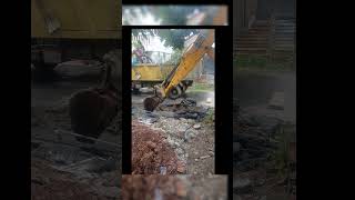 they try Wheel Loader Trailer Trucks  Underpass Road Construction to cleaning waterways backhoe [upl. by Gehlbach]