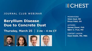 Beryllium Disease Due to Concrete Dust  Journal Club Webinar [upl. by Aihsas]