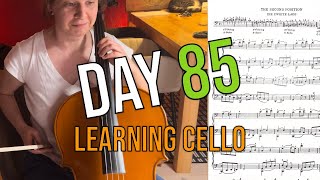 Day 85 learning cello  The Second Position etude by FA Kummer [upl. by Consuela]