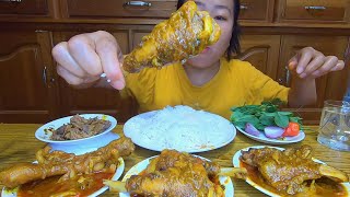 Spicy Chicken Masala Curry And Gizzards and Liver Chutney Mukbang [upl. by Octavian289]