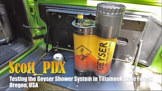 Geyser Hot Water Shower Review in Oregons Tillamook State Forest [upl. by Antoinette]