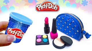 Play Doh Cosmetics Set How to Make Makeup Bag Lipstick Eyeshadow Nail Polish DIY Play Doh for Girls [upl. by Simona]