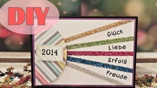 Silvesterkarte selber basteln  Neujahr  New Year Card  DIY [upl. by Lahpos]