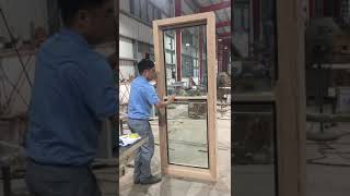 KDSBuilding Aluminum double hung window in wood color [upl. by Manlove]