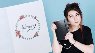 PLAN WITH ME February Bullet Journal  January FlipThrough [upl. by Ayahsey]