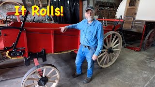 Rolling Again on New Wood Spreader Wheels  Engels Coach Shop [upl. by Eelir]