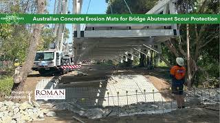 Australian Concrete Mats installed on Bridge Abutment Slope Scour Protection at Mt Tamborine QLD [upl. by Anatnom]