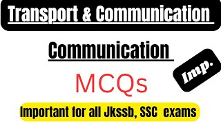 Transport and Communication  MCQs  jkssb imp facts jkpsc [upl. by Amorete]