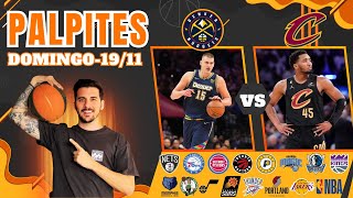 PALPITES E APOSTAS DA NBA 1911 🏀 BASQUETE  BILHETE PRONTO DOMINGO [upl. by Meibers]