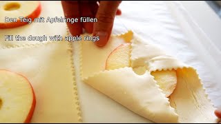 Beste Apfeltaschen in 1 Minute  Kuchen Dessert Rezept mit Blätterteig  Delicious Applepie Recipe [upl. by Naamana]