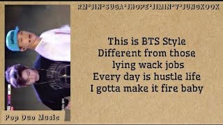 BTS 방탄소년단  Dope English Translation Lyrics with Stage Mix  PopDuoMusic [upl. by Ruckman42]