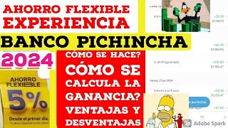 🇪🇨Ahorro FLEXIBLE Banco PICHINCHA Experiencia Ventajas Desventajas calculo De interés ganancia Cuent [upl. by Akino]