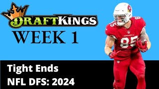 2024 DraftKings NFL Week 1 TE Breakdown [upl. by Imoyn706]