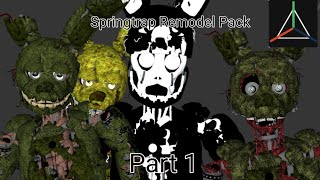 P3DFNAF Springtrap Hw Fix Remodel Pack Part 1 [upl. by Ioyal]