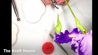 How to make Air Dry Clay Bearded Iris with Purple Color ShadingPart 2 [upl. by Finella]