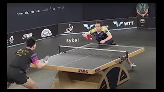 Hugo Calderano goes on a backhand spreee against Xiang Peng [upl. by Jehius]