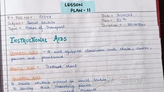 Lesson Plan 11  Topic  Means of Transport  Social Studies  Macro Lesson Plan [upl. by Ahseka]