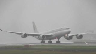 Qatar A340500 at Boston Logan 9232011 [upl. by Adranoel]