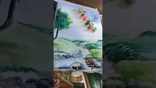 water color paining short videobengali song song coversong [upl. by Augy]