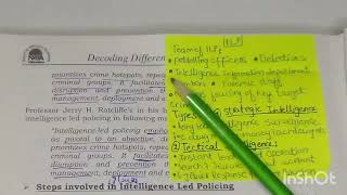 Criminology quick revision Section 4 part 3 Intelligence led policing ILP Anti Narcotics Force ANF [upl. by Drisko50]