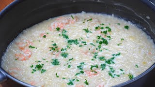 Cremiger Risotto mit Garnelen  selber machen  REZEPT [upl. by Ydarb]