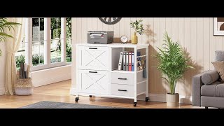 SEDETA 315 Inch 4 Drawers File Cabinet Farmhouse Filing Cabinet for Home Office [upl. by Inoliel]