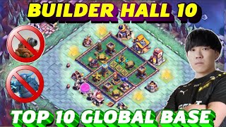 TOP10 BEST BUILDER HALL 10 GLOBAL BASE WITH LINK  BH10 6600 TROPHY  BH10 BASE LAYOUT SEPT 2024 [upl. by Alrad827]