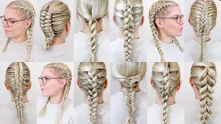 How To Braid Your Own Hair For Complete Beginners  15 EASY Braids For Summer FULL TALK THROUGH [upl. by Deborath555]