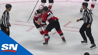 PK Subban And Brady Tkachuk Brawl In Heated Fight [upl. by Eadrahs]