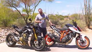 KTM Superduke 1290 R vs Ducati V4S Streetfighter THE ULTIMATE SHOWDOWN [upl. by Chaille]