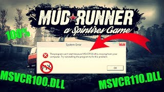 Spintires MudRunner  MSVCR110 dll Hatası 100 Çözüm MSVCR100 dll MSVCR120 dll [upl. by Orly]