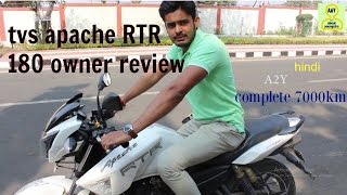 TVS apache RTR 180 OWNER REVIEW complete 7000km ABS [upl. by Eilsehc847]