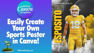 Canva Tutorial Editing Sports Legends Canva Poster from 11th Street Design [upl. by Imeka645]