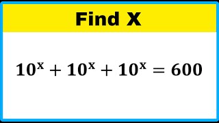 Nice Logarithm Exponent Math Simplification  Find the Value of X [upl. by Hays]