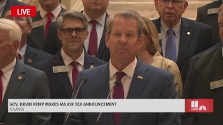 Gov Kemp on surplus tax rebates in Georgia  Full press conference [upl. by Gildea]